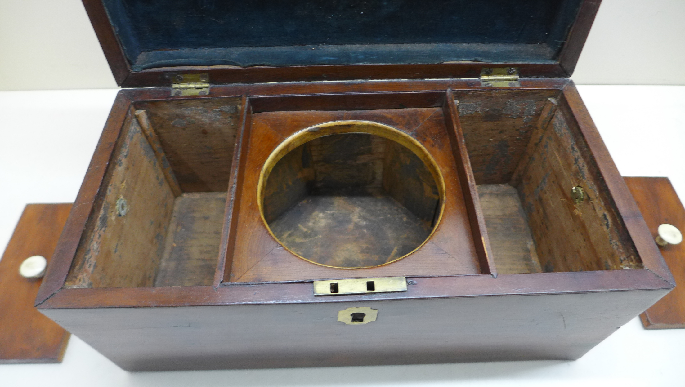 A 19th century two section tea caddy with associated mixing bowl 15cm x 31 x 16cm - Image 2 of 4