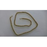 A hallmarked 9ct gold heavy link necklace, 83cm long approx 103.9 grams, in good condition