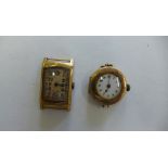 Two 9ct gold manual wind wristwatches, both in running order. Total weight approx 31 grams