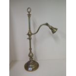 A brass desk lamp with adjustable branch, 62cm tall, good condition - will need rewiring