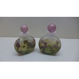 2 x Isle of Wight scent bottles - 10cm tall - both unsigned but possibly Timothy Harris