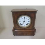 A walnut mantle clock for restoration, 27cm tall