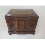 A good continental marquetry inlaid drinks liqueur cabinet missing glassware otherwise good