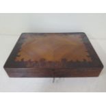 A continental rosewood and walnut kingwood games compendium, 5cm tall x 30cm x 22cm. In good