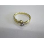 A hallmarked 18ct yellow gold diamond ring, size N, approx 3.3 grams, in generally good condition