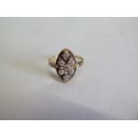 A 14ct gold diamond ring, size M, approx 2.8grams, generally good condition