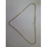 An 18ct yellow gold chain, 50cm long, approx 8.7grams, clasp working and generally good condition