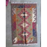 A hand knotted woollen Maimana kilim, 93cm x 58cm