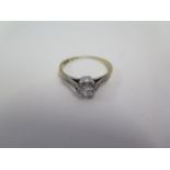 An 18ct diamond solitaire ring approx 0.5ct ring, size K, shank worn but diamonds bright