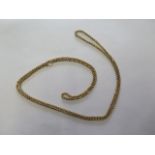 A 15ct gold necklace, 149cm long, marked 15, approx 41.9gs, generally good, clasp works but needs