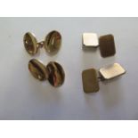 Two pairs of 9ct gold cufflinks, approx 19.6grams, some usage but generally good condition