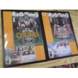 Two framed Dr Who 2006 Radio Times collectors covers, with two Dr Who 1st day covers, 44 x 32cm