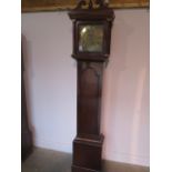 An 18th century 30 hour longcase clock with a square brass 11inch dial, signed Ken Baker Malling,