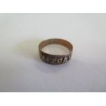 A 9ct gold Mizpah ring, size P, approx 2.6 grams, some wear and resized