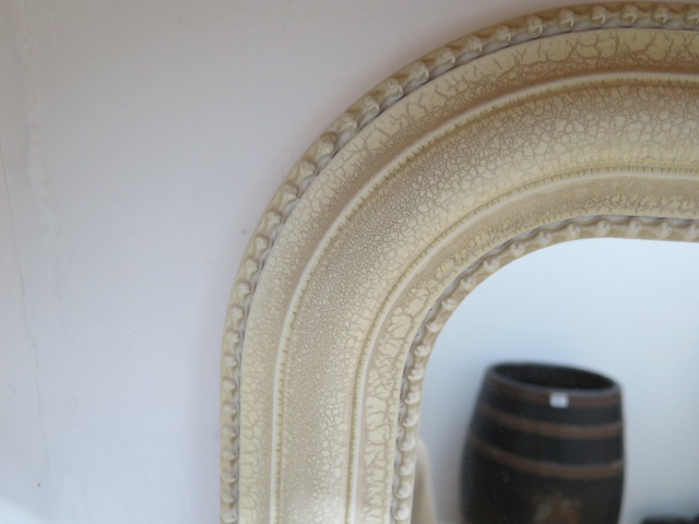 A Victorian style cream overmantle mirror, 112cm x 88cm - Image 2 of 2