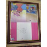 Original used Pink Panther hand painted production cel, 1970s united artists studios, COA, with