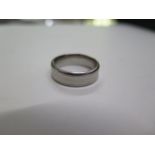 A Palladium band ring marked pd, size U, approx 9.5 grams, some usage but generally good condition