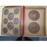 Napoleon Medals by Andmeu (Jean Bertrand), a set of ten patinated metal medals, all enclosed in a