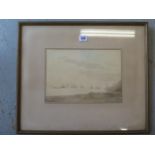 P.Wilson, watercolour, Harwich seascape, 1929. Framed and glazed, 53cm x 45cm, good condition.