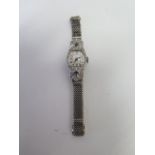 A 9ct white gold ladies cocktail watch, manual wind, running in saleroom, weight without movement