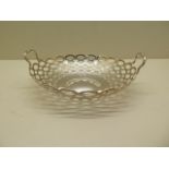 A silver twin handled sweetmeat / biscuit dish, Birmingham 1912/3 A & JZ, 23cm wide, approx 9.4 troy