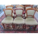 A set of 6 early Victorian dining chairs with upholstered seats and backs, all in sound condition