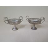 Two silver bon bon dishes, approx 3.9 troy oz