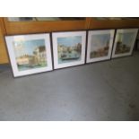 Four framed prints of Venice, 63cm x 63cm
