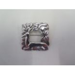 A silver Georg Jensen doe and squirrel brooch, no:318, 4cm wide, in good condition with minor wear