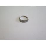 A hallmarked 18ct white gold half eternity diamond ring, ring size L, approx 2.2grams, generally