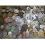 A collection of assorted coinage including Victorian silver coins and a Thaler, silver coins