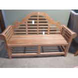 A new teak Lutyens bench, ex-display, 165cm wide