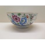 A 19th century chinese porcelain bowl, foliate decoration against a plain white ground, 20.5cm