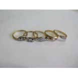 Five 18ct yellow gold rings , sizes L/M, total weight approx 12.6grams