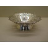 A silver pierced bowl, Sheffield 1942//43 JEB, approx 15.4 troy oz, 8.5cm tall x 24cm, in good