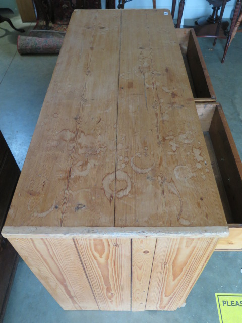 A stripped pine bank of 6 drawers, 83cm tall x 137cm x 55cm - Image 3 of 4