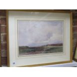 Charles Harrington (1865-1943) 'Sussex landscape looking towards the coast' signed watercolour, 35.
