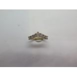 A hallmarked 9ct yellow gold diamond wishbone ring, size K, approx total ct 0.10 and approx 2.6