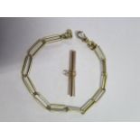 A yellow gold watch chain tests to approx 18ct, 25cm long, approx 21.3 grams, and a yellow gold