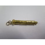 A French 18ct yellow gold propelling fob pencil, 4cm closed, approx 6.3 grams in generally good