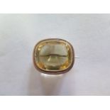 A 9ct gold (tested) Victorian citrine brooch, 2cm x 2.3cmx approx 5.3 grams, some usage marks,