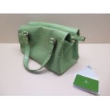 A Kate Spade green crocodile effect hand bag, some marks but reasonably good, 30cm wide