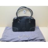 A Mulberry black leather zip tote bag with internal pocket, 40cm wide, some usage but reasonably