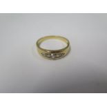 An 18ct yellow gold diamond 5 stone diamond ring, size S/T, approx 4.8 grams, marked 18ct, generally