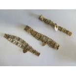 Three hallmarked 9ct yellow gold gate link bracelets each approx 18cms long, total weight approx
