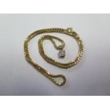 A hallmarked 9ct gold diamond set pendant and chain, overall weight approx 10.3 grams, minor age