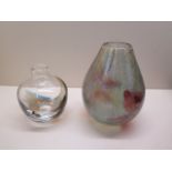 A Sidd Langley art glass vase of floral design with engraved signature and date 1993 to base, 17.5cm