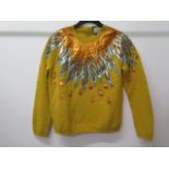 A Gucci yellow zip back crew neck jumper, size M, as featured on the Spring 2018 catwalk collection,