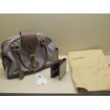 A Loewe beige bowling hand bag, 35cm wide, and matching wallet with dust bag in good condition,