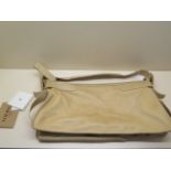 A Loewe cowhide shoulder bag, 48cm wide, with booklet, some usage wear and marks but reasonably good